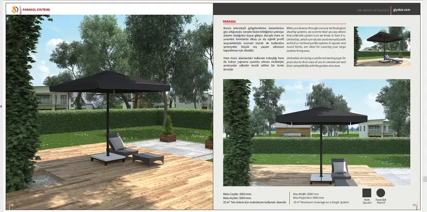 Parasol — Katalog sayfası