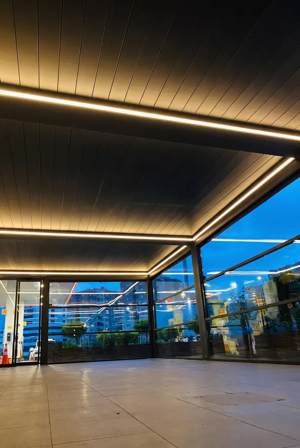 Pergola + Guillotine glass · 120 m² — Sweden